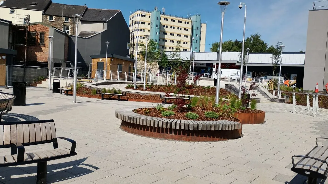 Pontypridd High Street Revitalisation River Taff Public Space Park