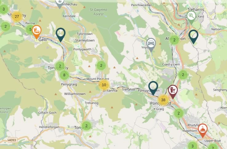 Town Connect business clusters in South Wales